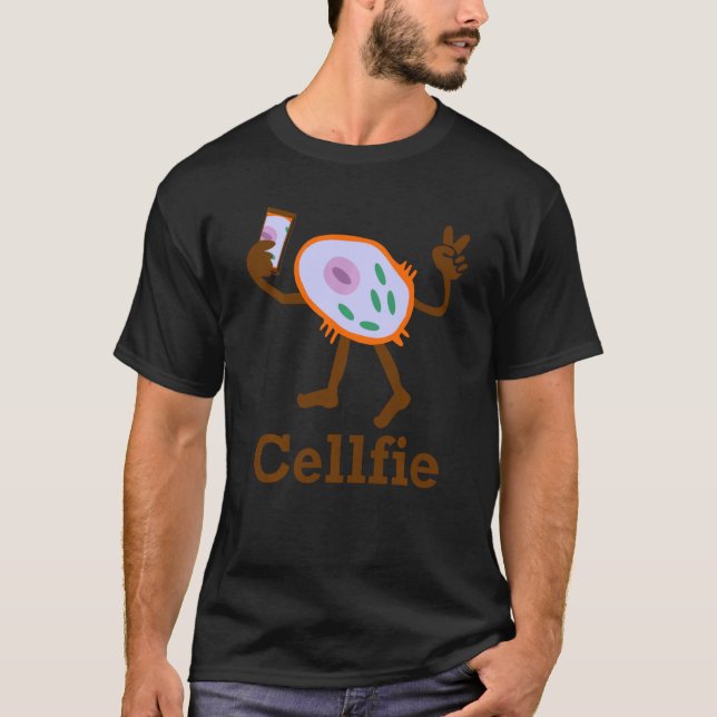 Cellfie Selfie Funny Biology Science Teacher Stud T Shirt (Framsida)