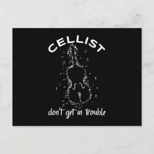 Cellin Cello Cellist Musician String Instrument Vykort