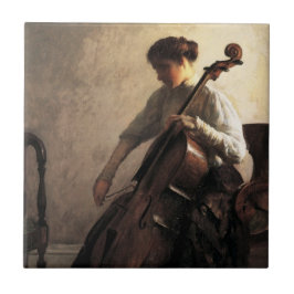 Cellist (av Joseph DeCamp) Kakelplatta
