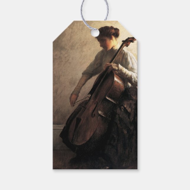 Cellist (av Joseph DeCamp) Presentetikett (Framsidan)