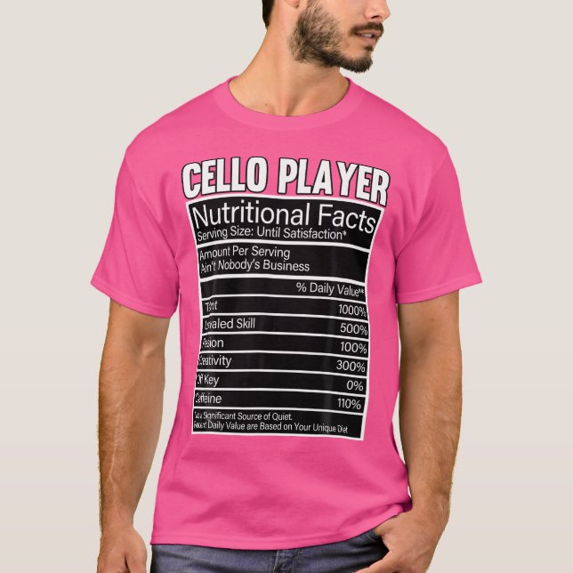 Cellist Cello Player Nutritional Facts Classical O T Shirt (Framsida)