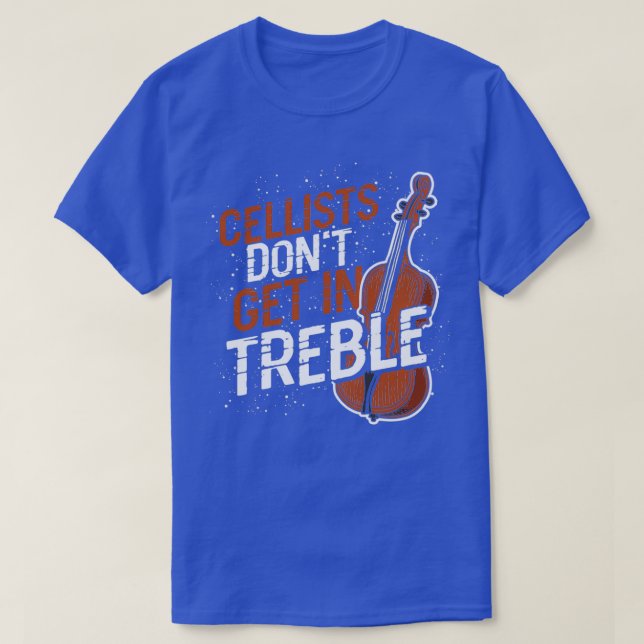 Cellist Cello Treble Clef T Shirt (Design framsida)