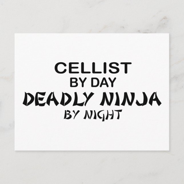 Cellist Deadly Ninja by Night Vykort (Framsida)