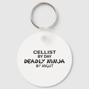 Cellist dödliga Ninja vid natt Nyckelring