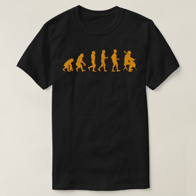 Cellist Evolution Gift Idea Cello Player Orange T Shirt (Design framsida)