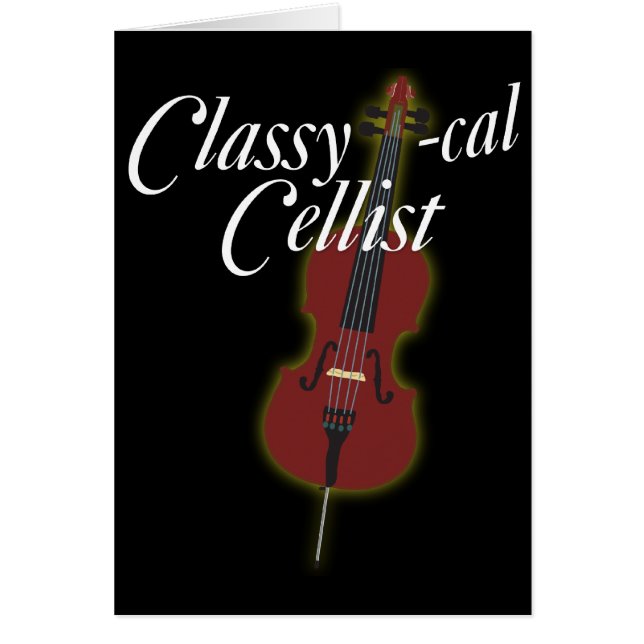 Cellist Flott-cal Hälsningskort (Framsidan)