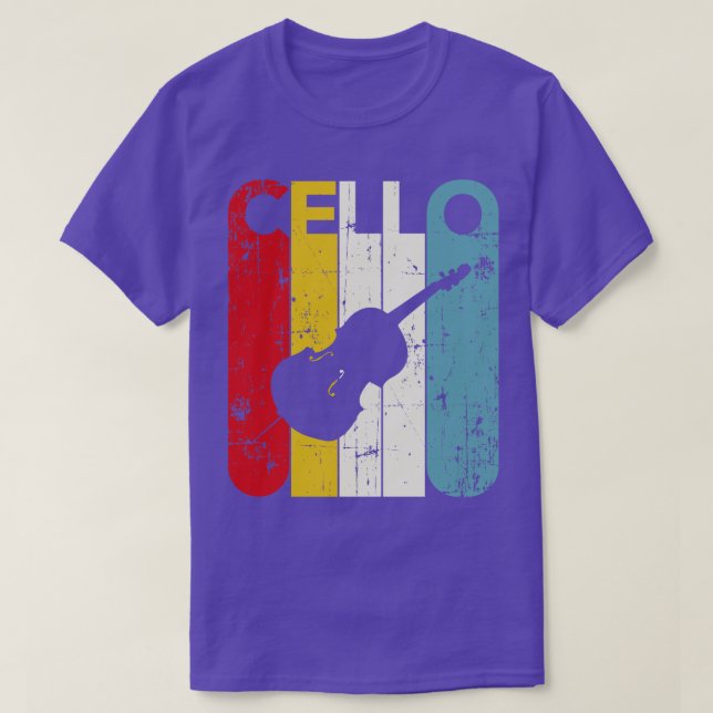 Cellist Gift Idea Cello Player Retro Cello 70-tale T Shirt (Design framsida)