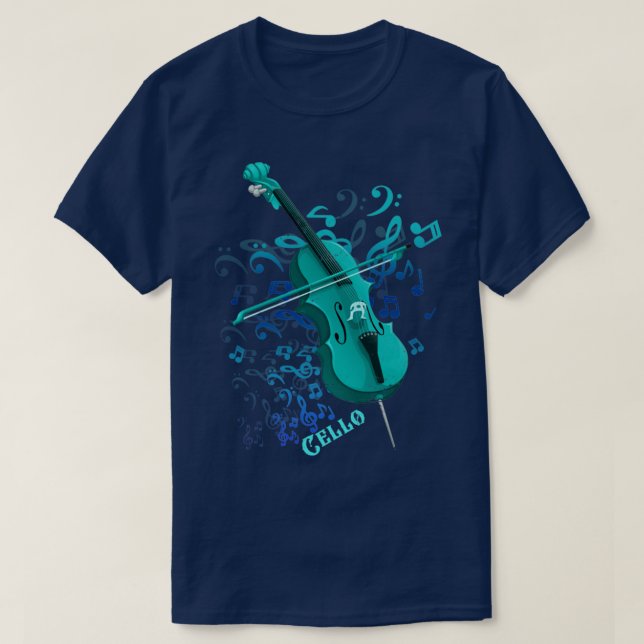 Cellist Retro Cello T Shirt (Design framsida)