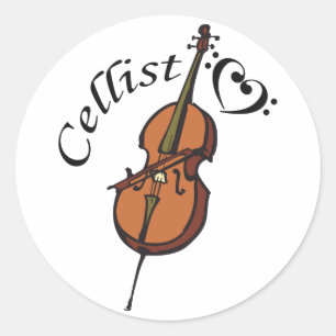 Cellist Runt Klistermärke