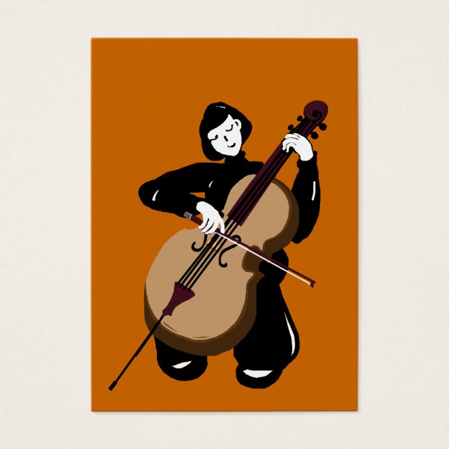 cellist som spelar cello visitkort (Framsidan)