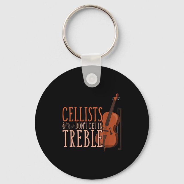 Cellists Don't Get In Trouble Funny Cello  Nyckelring (Framsida)