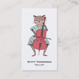 Cellistvisitkort - katt som leker violoncellen visitkort