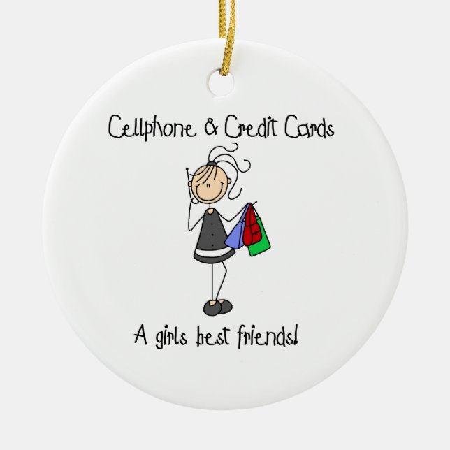 Cellkort Mobilt och Kredit Julgransprydnad Keramik (Framsidan)