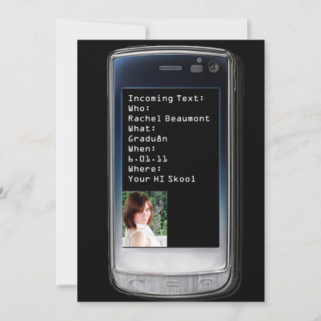 Cellmeddelande om Mobilare text Studenten Inbjudningar (Framsida)