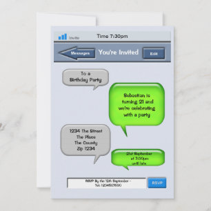 CellMobil text Party Inbjudningar