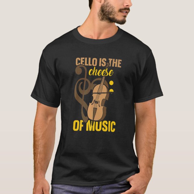 Cello är musikaliska musikerspelets ost t shirt (Framsida)