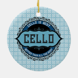 Cello Best Music Note Circle Julgransprydnad Keramik