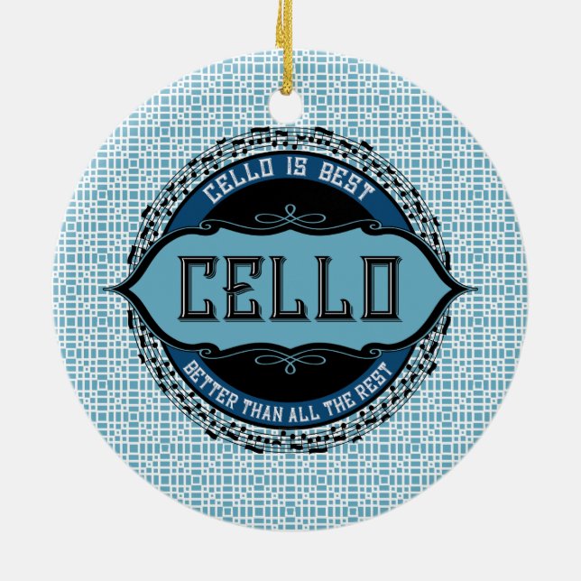 Cello Best Music Note Circle Julgransprydnad Keramik (Baksidan)