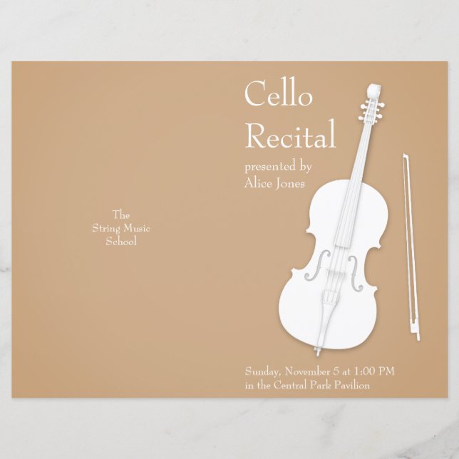 Cello & Bow-Anpassadet med ett öppet konsertprogra (Framsida)