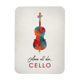 Cello - Bright Colorful Music Magnet