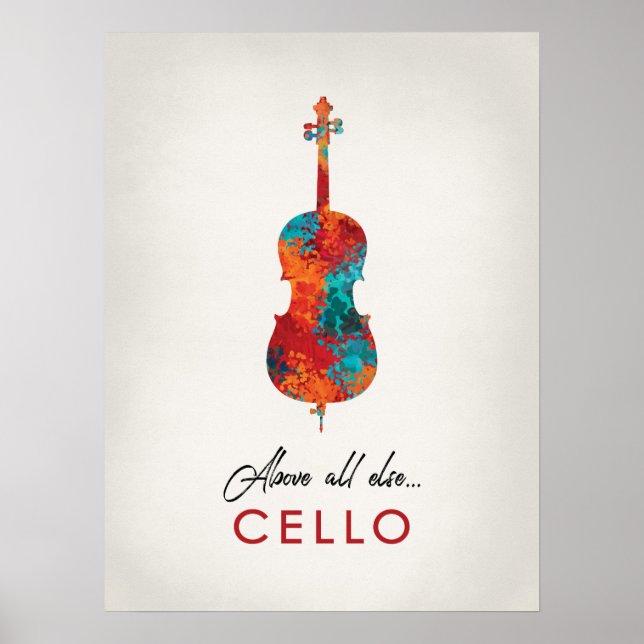 Cello - Bright Colorful Music Poster (Framsidan)