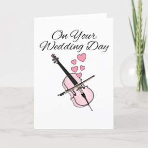 Cello Bröllop Card Cellist String Musician Tack Kort