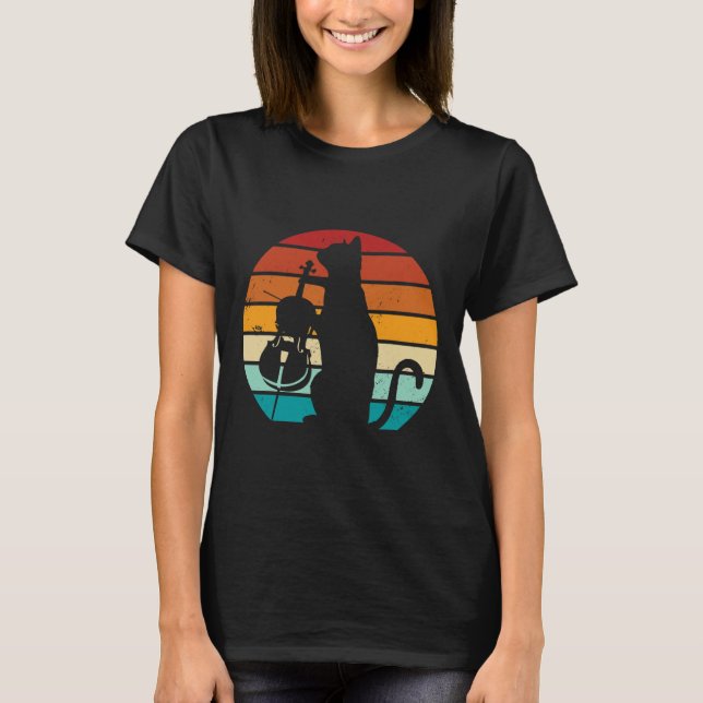 Cello Cat Meme Offensisive Memes Funny Cat Kärlek T Shirt (Framsida)