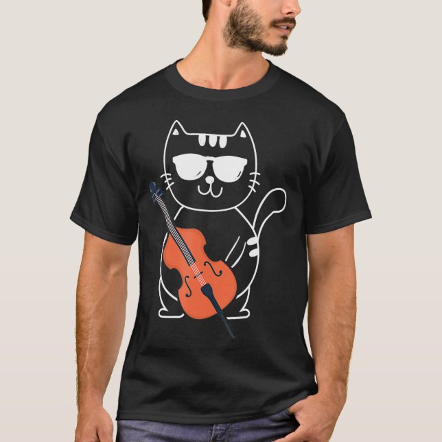 Cello Cat Orchestra Classical Music Cellist Cello T Shirt (Framsida)