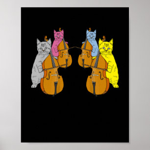 Cello Cats Violin Violin Musician Music Poster
