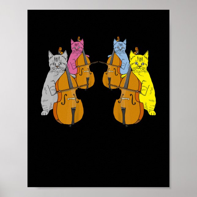 Cello Cats Violin Violin Musician Music Poster (Framsidan)