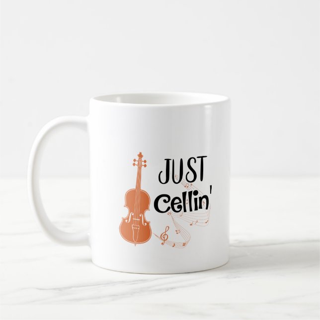 Cello Cellin Musician Cellist Kaffemugg (Vänster)