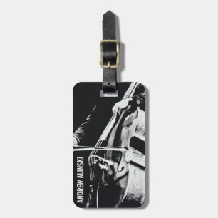 Cello, cellist, dubbla-baser Luggage Tag Bagagebricka