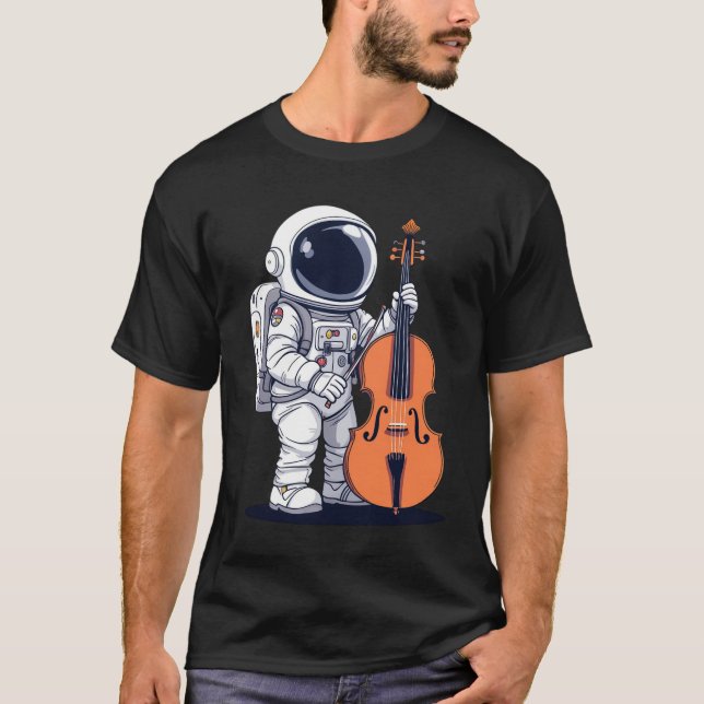 Cello Cellist Music Cello Player Astronaut T-Shirt (Framsida)