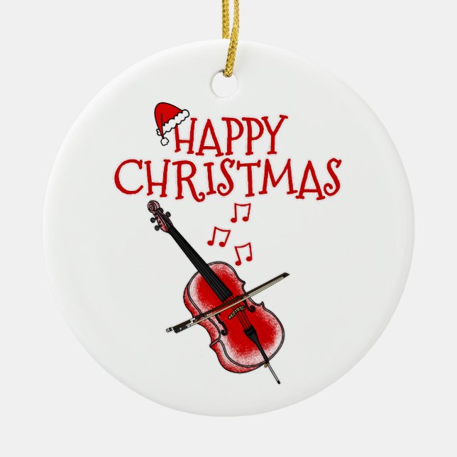 Cello Cellist String Musician jul Ornament (Framsidan)