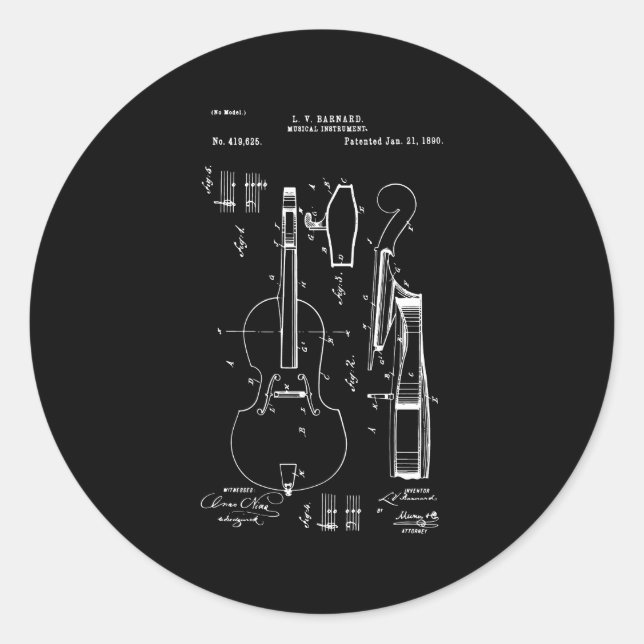 Cello Cello Player Runt Klistermärke (Framsida)