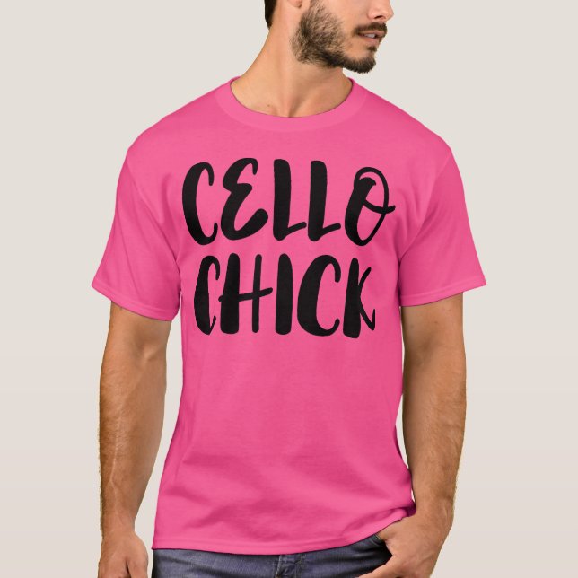 Cello Chick - Musician Music Orchestra Jazz Cellis T Shirt (Framsida)
