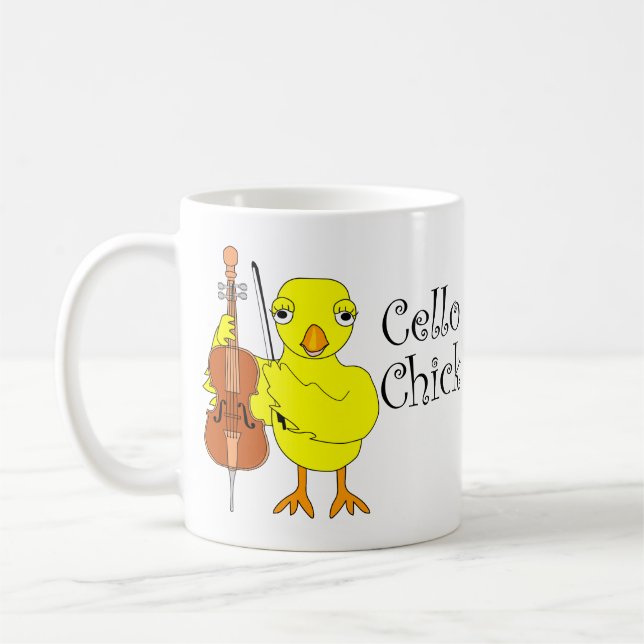 Cello Chick Text Kaffemugg (Vänster)
