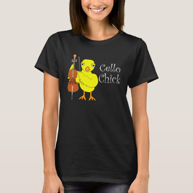 Cello Chick Text T Shirt (Framsida)