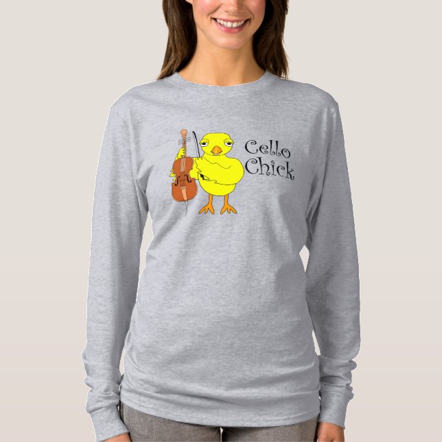 Cello Chick Text T Shirt (Framsida)