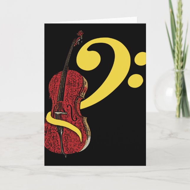 Cello Clef Greeting Card Kort (Framsida)