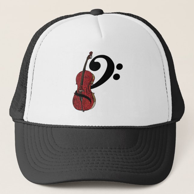 Cello Clef Hat Truckerkeps (Framsida)