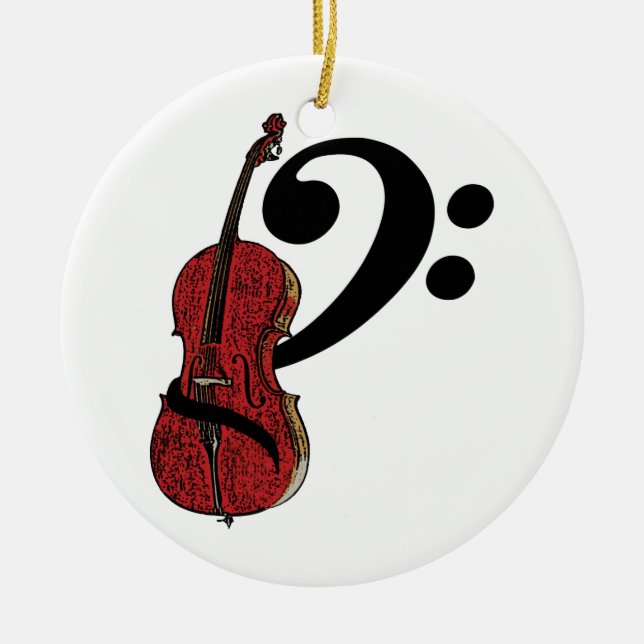 Cello Clef Julgransprydnad Keramik (Framsidan)