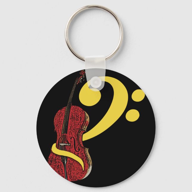 Cello Clef Keychain Nyckelring (Framsida)