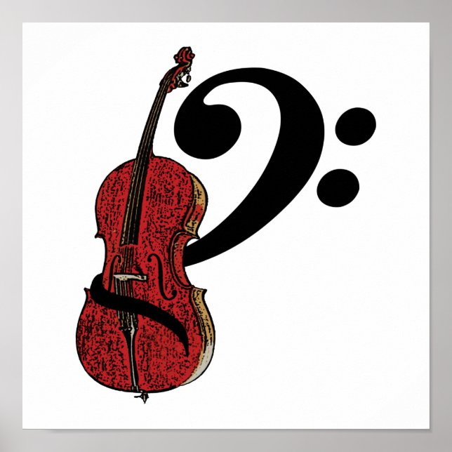 Cello Clef Poster (Framsidan)