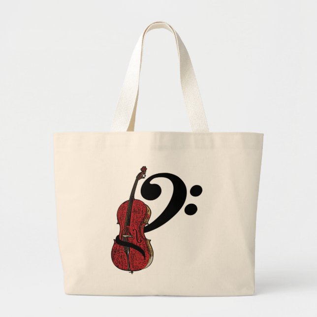 Cello Clef Totebag Jumbo Tygkasse (Framsidan)