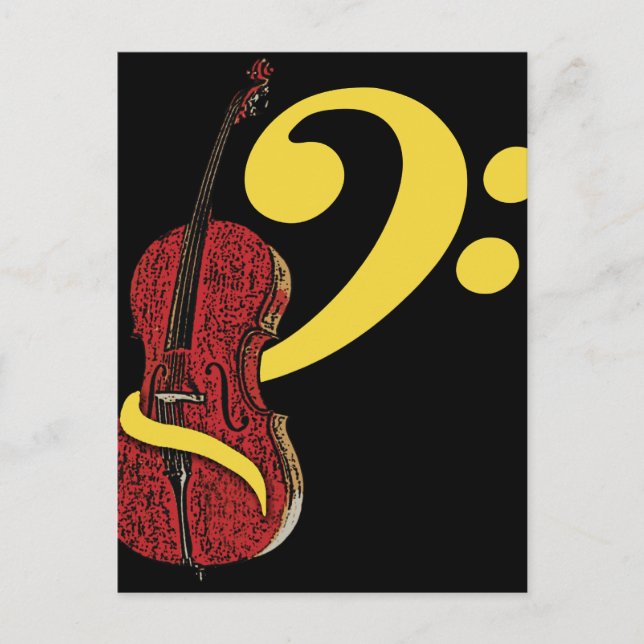 Cello Clef-vykort Vykort (Framsida)