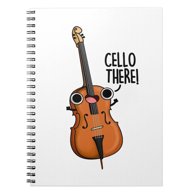 Cello Cute Music Pun Anteckningsbok (Framsidan)