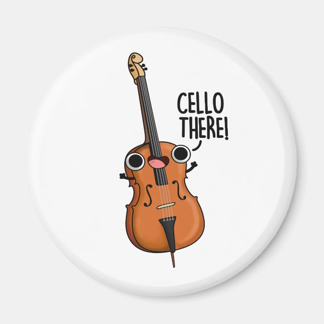 Cello Där Funny Music Pun Magnet (Framsidan)
