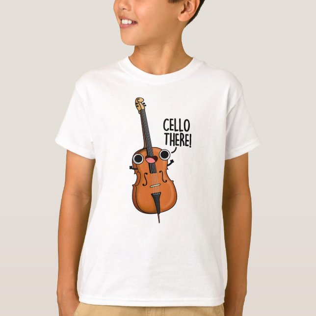 Cello Där Funny Music Pun T Shirt (Framsida)