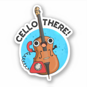 Cello Där Funny Telefon Pun Klistermärken